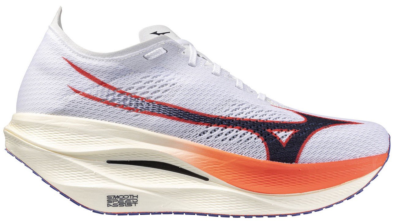 Mizuno Кроссовки Mizuno Wave Rebellion Pro 3 White/Baritone Blue/Fiery Cora