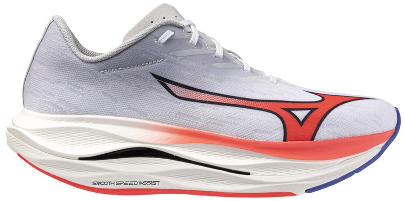 Mizuno Кроссовки мужские Mizuno Wave Rebellion Flash 3 White/Fiery Coral 2/Iris Bloom