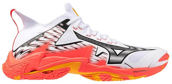 Mizuno Кроссовки Mizuno Wave Lightning Neo 3 White/Fiery Coral 2/Citrus