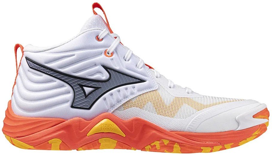 Mizuno Кроссовки Mizuno Wave Momentum Elite Mid White/Fiery Coral 2/Citrus